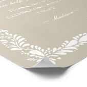 ベージュタラベラタイルスペインのフィエスタビヘイズサイン ポスター (角)