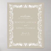 ベージュタラベラタイルフィスペインのエスタ結婚の歓迎 ポスター (正面)