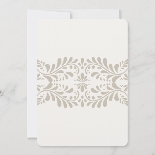 ベージュタラベラタイルフィスペインのエスタ結婚ーズ 招待状 (裏面)