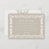 ベージュタラベラタイルブックスベビー招待状インサート エンクロージャーカード (正面/裏面)