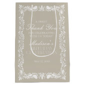 ベージュタラベラタイルメキシカンフィエスタ誕生日の好意 ミディアムペーパーバッグ (裏面)