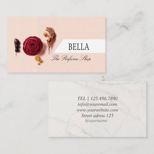 ベージュタン香水店名刺 名刺 (正面/裏面)