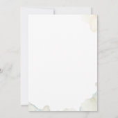 ベージュタン、ユーカリプタスオーバルアーチ、緑結婚色の 招待状 (裏面)