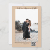 ベージュタン QR 結婚式招待状 招待状 (裏面)