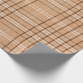 ベージュタータンチェックの背景チェックされた格子縞の織り目 ラッピングペーパー (角)