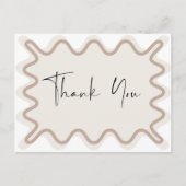 ベージュタ縁どーペありがとう インビテーションポストカード (正面)