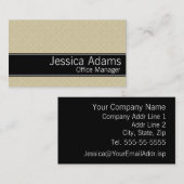 ベージュダイアモンズパターンモダンプロフェッショナル 名刺 (正面/裏面)