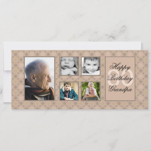 ベージュダイヤモンドの数々の写真の招待状 招待状 (正面)