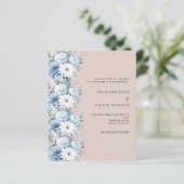 ベージュダスティブルー花模様結婚式招待状 (スタンド正面)