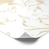 ベージュダマスクシャンデリアウォールアートプリント ポスター (角)