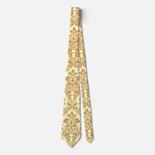 ベージュダマスクタイ ネクタイ (正面)