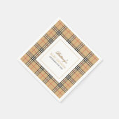ベージュチェックプライド赤ちゃんシャワー スタンダードカクテルナプキン (角)