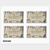 ベージュツリーバーク金ゴールドフレーム製品ラベル追加ロゴ 長方形シール (シート)