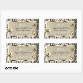 ベージュツリーバーク金ゴールドフレーム製品ラベル追加ロゴ 長方形シール (シート)