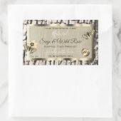 ベージュツリーバーク金ゴールドフレーム製品ラベル追加ロゴ 長方形シール (バッグ)