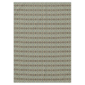 ベージュティール（緑がかった色）ブルーグリーンチューペブラウントライバルパターン テーブルクロス (正面)