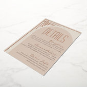 ベージュデコモダンアーチエンクロージャカード 箔招待状 (回転した状態)