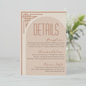 ベージュデコモダンアーチエンクロージャカード 箔招待状 (立ち正面)