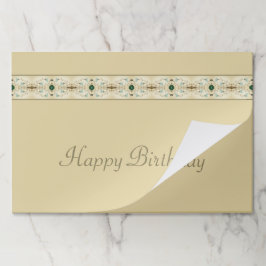 ベージュデリケートフローラアクセントランチョンマット ペーパーパッド