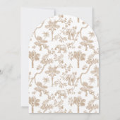 ベージュトイレ男女兼用サファリベイビーシャワーアーチ 招待状 (裏面)