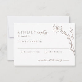 ベージュトゥーペモダンステンシルボタニカルニュートラル 出欠カード