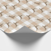 ベージュトナカイ格子模様 ラッピングペーパー (角)