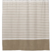 ベージュトルコストライプ語 |ファームハウスバスルーム シャワーカーテン (正面)