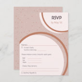 ベージュドット&サークル結婚式RSVP エンクロージャーカード (正面/裏面)