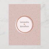 ベージュドット&サークル結婚式RSVP エンクロージャーカード (裏面)