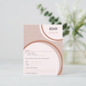 ベージュドット&サークル結婚式RSVP エンクロージャーカード (スタンド正面)