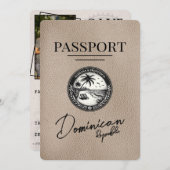 ベージュドミニカ共和国のパスポート日付を保存 セーブザデート (正面/裏面)