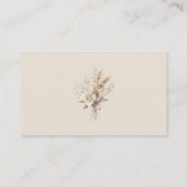 ベージュドライフラワーと白バラの登録カード エンクロージャーカード (裏面)