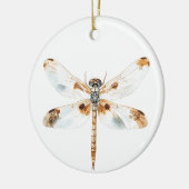 ベージュドラゴンフライエレガンスミニマル自然デザイン セラミックオーナメント (左)