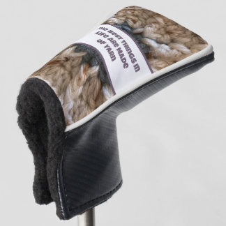 ベージュニットクロチェットクレフティカラフルーラブヤーン ゴルフヘッドカバー