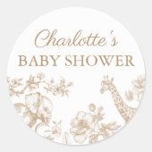 ベージュニュートラルベビーシャワーサファリトイレドゥジュイ ラウンドシール (正面)