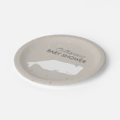 ベージュニュートラルホワイトホエールベビーシャワー ペーパープレート (アングル)