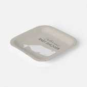 ベージュニュートラルホワイトホエールベビーシャワー ペーパープレート (傾斜あり)