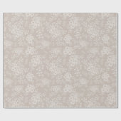 ベージュニュートラルワイルドフラワーパターン ラッピングペーパー (フラット)