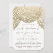 ベージュニュートラル自然フローラ結婚菊 招待状 (正面)