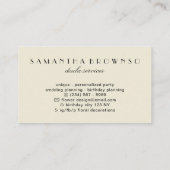 ベージュニュー生まれベビードゥラ 名刺 (裏面)