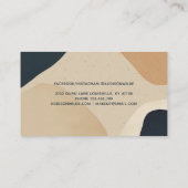 ベージュネイビーモダンブルー抽象芸術形状ニュートラル ロイヤリティカード (裏面)