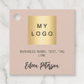 ベージュネーム事業ロゴQRコードつるラベル フェイバータグ (正面)