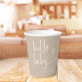 ベージュハローミニマルベビーベビモダンーシャワー 紙コップ