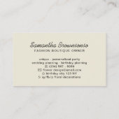 ベージュハンガーファッションスタイリスト 名刺 (裏面)