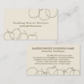 ベージュハンドメイドフルーツスケッチベーカリーレシピ 名刺 (正面/裏面)