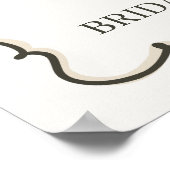 ベージュハートコケットケーキブライダルシャワーウェルカム ポスター (角)