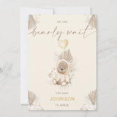 ベージュハートバルーンベリーウェイベビーシャワー 招待状 (裏面)