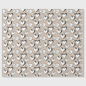 ベージュハートラッピング紙 ラッピングペーパー (フラット)