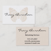 ベージュバタフパーソナライズされたライ名刺 名刺 (正面/裏面)