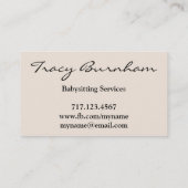 ベージュバタフパーソナライズされたライ名刺 名刺 (裏面)